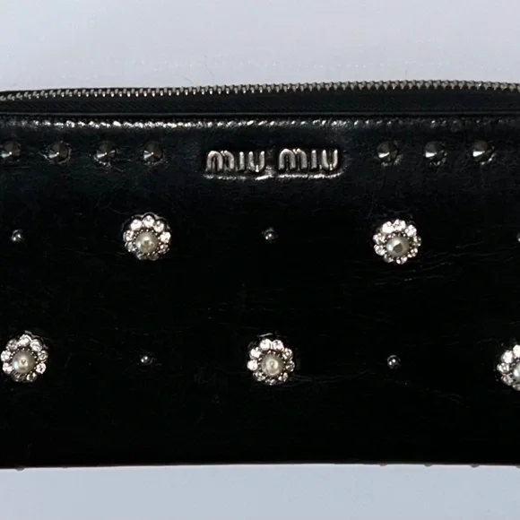 Vintage Miu Miu Studded Pearl Wallet